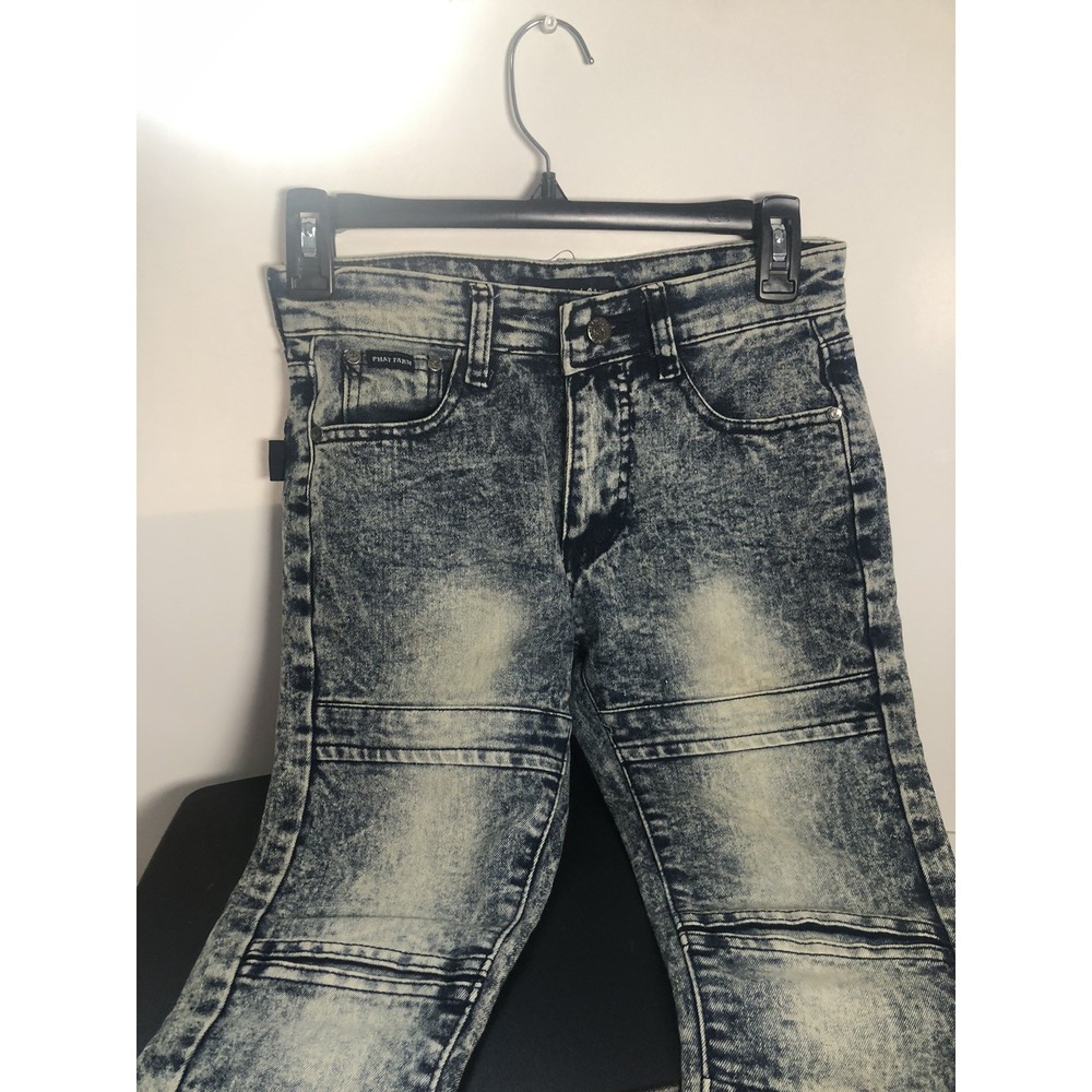 Phat Farm Boys Size 8 Skinny Stretch Jeans Blue‎ Acid Wash Denim Teen